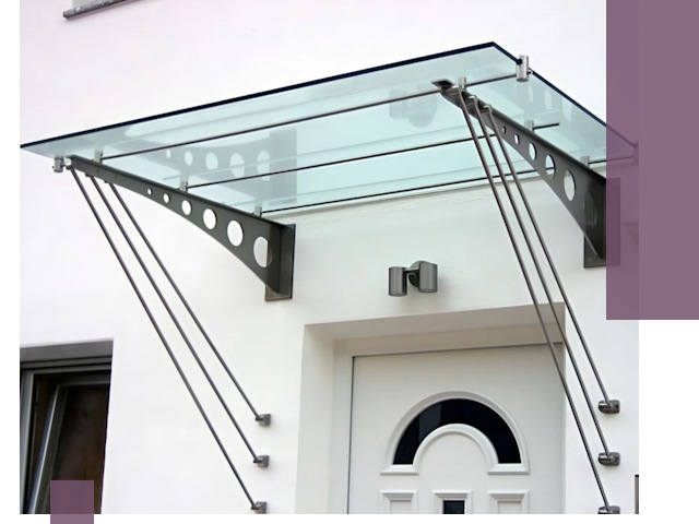 Козырьки над входом под ключ в Нерюнгри — изготовление и монтаж