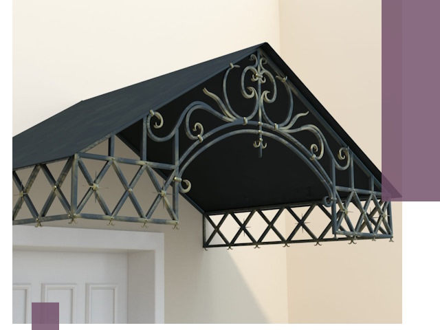 Двускатные металлические козырьки под ключ в Нерюнгри