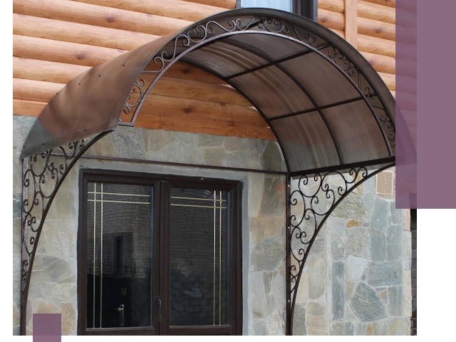 Арочные козырьки под ключ в Нерюнгри: изготовление и монтаж